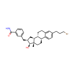 C[C@]12CC[C@@H]3c4ccc(CCCBr)cc4CC[C@H]3[C@@H]1C[C@H](Cc1cccc(C(N)=O)c1)[C@@H]2O ZINC000103252474