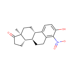 C[C@]12CC[C@@H]3c4ccc(O)c([N+](=O)[O-])c4CC[C@H]3[C@@H]1CCC2=O ZINC000030729207