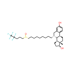 C[C@]12CC[C@@H]3c4ccc(O)cc4C[C@@H](CCCCCCCCC[S@+]([O-])CCCC(F)(F)C(F)(F)F)[C@H]3[C@@H]1CC[C@@H]2O ZINC000003926298