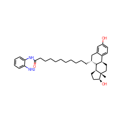 C[C@]12CC[C@@H]3c4ccc(O)cc4C[C@@H](CCCCCCCCCCC(=O)Nc4ccccc4N)[C@H]3[C@@H]1CC[C@@H]2O ZINC000653748861