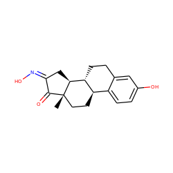 C[C@]12CC[C@@H]3c4ccc(O)cc4CC[C@H]3[C@@H]1C/C(=N/O)C2=O ZINC000013672610