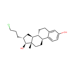 C[C@]12CC[C@@H]3c4ccc(O)cc4CC[C@H]3[C@@H]1C[C@@H](CCCCl)[C@@H]2O ZINC000026270758