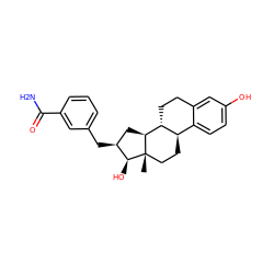 C[C@]12CC[C@@H]3c4ccc(O)cc4CC[C@H]3[C@@H]1C[C@H](Cc1cccc(C(N)=O)c1)[C@@H]2O ZINC000029131909