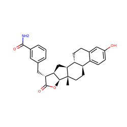 C[C@]12CC[C@@H]3c4ccc(O)cc4CC[C@H]3[C@@H]1C[C@H]1[C@@H]2OC(=O)[C@@H]1Cc1cccc(C(N)=O)c1 ZINC000072116984