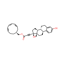 C[C@]12CC[C@@H]3c4ccc(O)cc4CC[C@H]3[C@@H]1CC[C@@]2(O)C#CC(=O)OC[C@@H]1CC#C/C=C\C#CCC1 ZINC000003965142