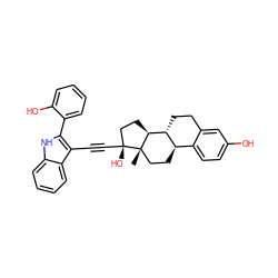 C[C@]12CC[C@@H]3c4ccc(O)cc4CC[C@H]3[C@@H]1CC[C@@]2(O)C#Cc1c(-c2ccccc2O)[nH]c2ccccc12 ZINC000028949927