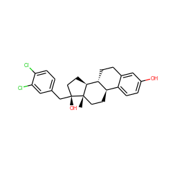 C[C@]12CC[C@@H]3c4ccc(O)cc4CC[C@H]3[C@@H]1CC[C@@]2(O)Cc1ccc(Cl)c(Cl)c1 ZINC000013835225