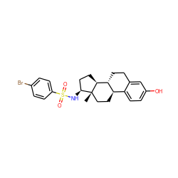 C[C@]12CC[C@@H]3c4ccc(O)cc4CC[C@H]3[C@@H]1CC[C@@H]2NS(=O)(=O)c1ccc(Br)cc1 ZINC000073198310