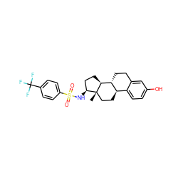 C[C@]12CC[C@@H]3c4ccc(O)cc4CC[C@H]3[C@@H]1CC[C@@H]2NS(=O)(=O)c1ccc(C(F)(F)F)cc1 ZINC000073197078