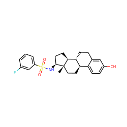 C[C@]12CC[C@@H]3c4ccc(O)cc4CC[C@H]3[C@@H]1CC[C@@H]2NS(=O)(=O)c1cccc(F)c1 ZINC000082157114