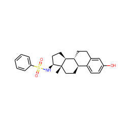 C[C@]12CC[C@@H]3c4ccc(O)cc4CC[C@H]3[C@@H]1CC[C@@H]2NS(=O)(=O)c1ccccc1 ZINC000073197379