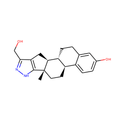 C[C@]12CC[C@@H]3c4ccc(O)cc4CC[C@H]3[C@@H]1Cc1c(CO)n[nH]c12 ZINC000013672639