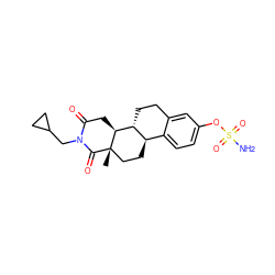 C[C@]12CC[C@@H]3c4ccc(OS(N)(=O)=O)cc4CC[C@H]3[C@@H]1CC(=O)N(CC1CC1)C2=O ZINC000013478331