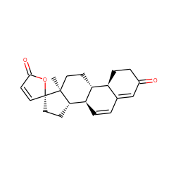 C[C@]12CC[C@H]3[C@@H](C=CC4=CC(=O)CC[C@@H]43)[C@@H]1CC[C@@]21C=CC(=O)O1 ZINC000261124176