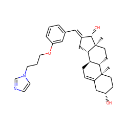 C[C@]12CC[C@H]3[C@@H](CC=C4C[C@@H](O)CC[C@@]43C)[C@@H]1C/C(=C\c1cccc(OCCCn3ccnc3)c1)[C@@H]2O ZINC000059717672