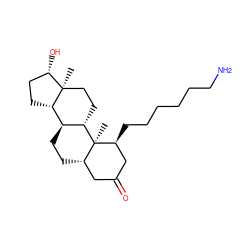 C[C@]12CC[C@H]3[C@@H](CC[C@H]4CC(=O)C[C@H](CCCCCCN)[C@@]43C)[C@@H]1CC[C@@H]2O ZINC000029050884