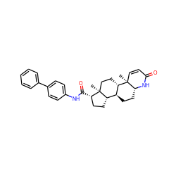 C[C@]12CC[C@H]3[C@@H](CC[C@H]4NC(=O)C=C[C@]34C)[C@@H]1CC[C@@H]2C(=O)Nc1ccc(-c2ccccc2)cc1 ZINC000013742760