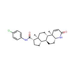 C[C@]12CC[C@H]3[C@@H](CC[C@H]4NC(=O)C=C[C@]34C)[C@@H]1CC[C@@H]2C(=O)Nc1ccc(Cl)cc1 ZINC000013742749