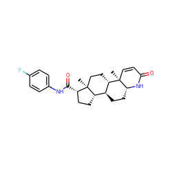 C[C@]12CC[C@H]3[C@@H](CC[C@H]4NC(=O)C=C[C@]34C)[C@@H]1CC[C@@H]2C(=O)Nc1ccc(F)cc1 ZINC000013742743