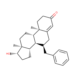 C[C@]12CC[C@H]3[C@H]([C@@H]1CC[C@@H]2O)[C@H](Cc1ccccc1)CC1=CC(=O)CC[C@@]13C ZINC000013742310