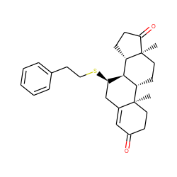 C[C@]12CC[C@H]3[C@H]([C@@H]1CCC2=O)[C@H](SCCc1ccccc1)CC1=CC(=O)CC[C@@]13C ZINC000169302435