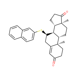 C[C@]12CC[C@H]3[C@H]([C@@H]1CCC2=O)[C@H](Sc1ccc2ccccc2c1)CC1=CC(=O)CC[C@@]13C ZINC000211277546