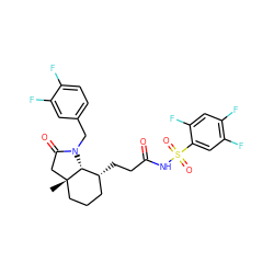 C[C@]12CCC[C@@H](CCC(=O)NS(=O)(=O)c3cc(F)c(F)cc3F)[C@H]1N(Cc1ccc(F)c(F)c1)C(=O)C2 ZINC000044417479