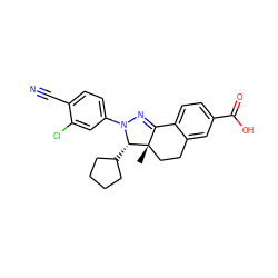 C[C@]12CCc3cc(C(=O)O)ccc3C1=NN(c1ccc(C#N)c(Cl)c1)[C@H]2C1CCCC1 ZINC000058592292