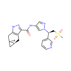 C[C@]12Cc3[nH]nc(C(=O)Nc4cnn([C@@H](CS(C)(=O)=O)c5cccnc5)c4)c3C[C@H]1C2 ZINC000169348892