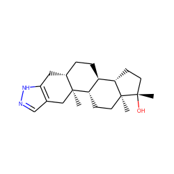 C[C@]12Cc3cn[nH]c3C[C@@H]1CC[C@@H]1[C@@H]2CC[C@@]2(C)[C@H]1CC[C@]2(C)O ZINC000004097376