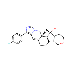 C[C@]12Cn3cnc(-c4ccc(F)cc4)c3C=C1CCC[C@@H]2[C@](C)(O)C1CCOCC1 ZINC000045287750