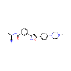 C[C@H](C#N)NC(=O)c1cccc(-c2cc(-c3ccc(N4CCN(C)CC4)cc3)on2)c1 ZINC000066098596