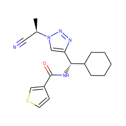 C[C@H](C#N)n1cc([C@@H](NC(=O)c2ccsc2)C2CCCCC2)nn1 ZINC000095560948