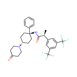 C[C@H](C(=O)N[C@]1(c2ccccc2)CC[C@@H](N2CCC(=O)CC2)CC1)c1cc(C(F)(F)F)cc(C(F)(F)F)c1 ZINC000261174017