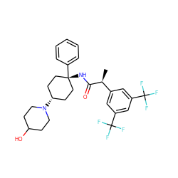 C[C@H](C(=O)N[C@]1(c2ccccc2)CC[C@@H](N2CCC(O)CC2)CC1)c1cc(C(F)(F)F)cc(C(F)(F)F)c1 ZINC000253706317