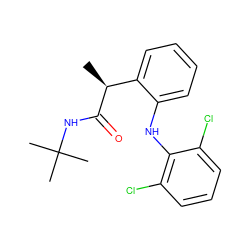 C[C@H](C(=O)NC(C)(C)C)c1ccccc1Nc1c(Cl)cccc1Cl ZINC000043010950