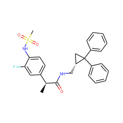 C[C@H](C(=O)NC[C@@H]1CC1(c1ccccc1)c1ccccc1)c1ccc(NS(C)(=O)=O)c(F)c1 ZINC000073221810