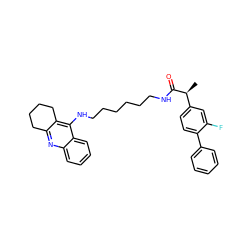 C[C@H](C(=O)NCCCCCCNc1c2c(nc3ccccc13)CCCC2)c1ccc(-c2ccccc2)c(F)c1 ZINC000096269488