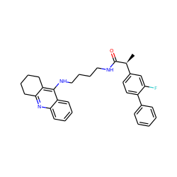 C[C@H](C(=O)NCCCCNc1c2c(nc3ccccc13)CCCC2)c1ccc(-c2ccccc2)c(F)c1 ZINC000096270076