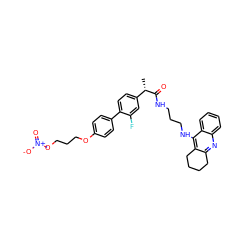 C[C@H](C(=O)NCCCNc1c2c(nc3ccccc13)CCCC2)c1ccc(-c2ccc(OCCCO[N+](=O)[O-])cc2)c(F)c1 ZINC000096270064