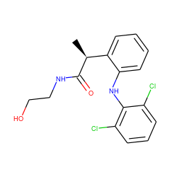 C[C@H](C(=O)NCCO)c1ccccc1Nc1c(Cl)cccc1Cl ZINC000042920808