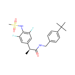 C[C@H](C(=O)NCc1ccc(C(C)(C)C)cc1)c1cc(F)c(NS(C)(=O)=O)c(F)c1 ZINC000084653171