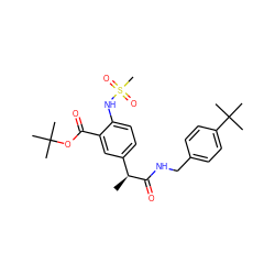 C[C@H](C(=O)NCc1ccc(C(C)(C)C)cc1)c1ccc(NS(C)(=O)=O)c(C(=O)OC(C)(C)C)c1 ZINC000084708913