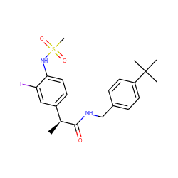 C[C@H](C(=O)NCc1ccc(C(C)(C)C)cc1)c1ccc(NS(C)(=O)=O)c(I)c1 ZINC000084653169