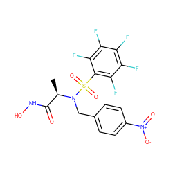 C[C@H](C(=O)NO)N(Cc1ccc([N+](=O)[O-])cc1)S(=O)(=O)c1c(F)c(F)c(F)c(F)c1F ZINC000010450213