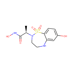 C[C@H](C(=O)NO)N1CCNc2cc(O)ccc2S1(=O)=O ZINC000013518127