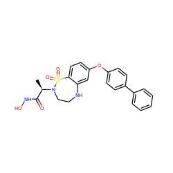 C[C@H](C(=O)NO)N1CCNc2cc(Oc3ccc(-c4ccccc4)cc3)ccc2S1(=O)=O ZINC000013518195