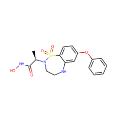 C[C@H](C(=O)NO)N1CCNc2cc(Oc3ccccc3)ccc2S1(=O)=O ZINC000013518192