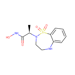 C[C@H](C(=O)NO)N1CCNc2ccccc2S1(=O)=O ZINC000013518118