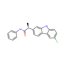 C[C@H](C(=O)Nc1ccccc1)c1ccc2c(c1)[nH]c1ccc(Cl)cc12 ZINC000095555199